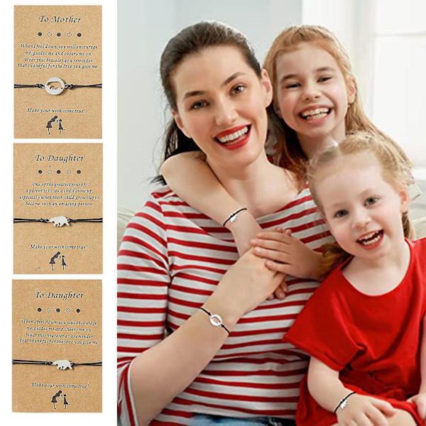 Mama og Lille Bjørn Matchende Armbånd Søt Smykker Bjørn Morsdagsgave