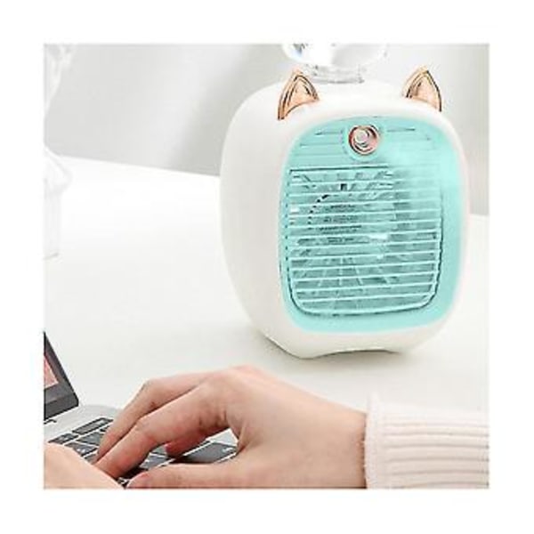 Konditionerende Ventilator, Mini Ventilator, USB Ventilator, Bord Turbo Luftfugter Gul H