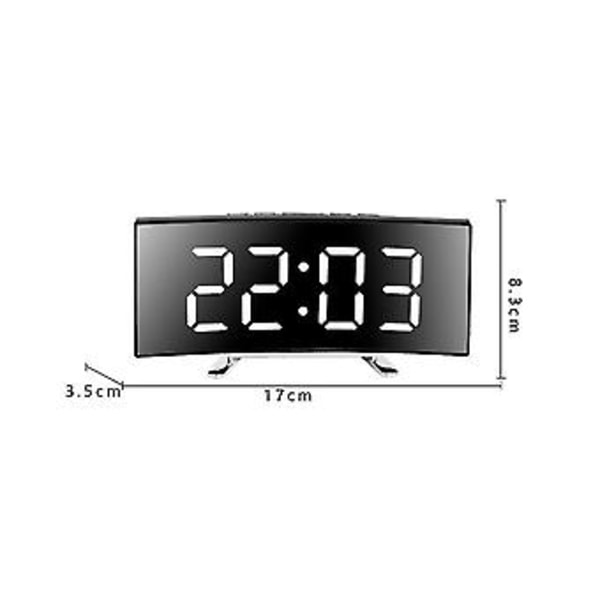 Digital Väckarklocka För Sängar, Digital Klocka Med LED Böjd Skärm, Snooze, Sängklocka