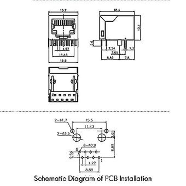 20 stk. RJ45 Stik 8-Pin Kabel Interface Skærmet Konnektor