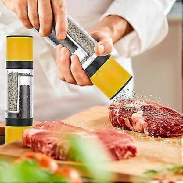 Salt og Peberkværn Combo Til Køkken og Spisning, 2 stk. Gul