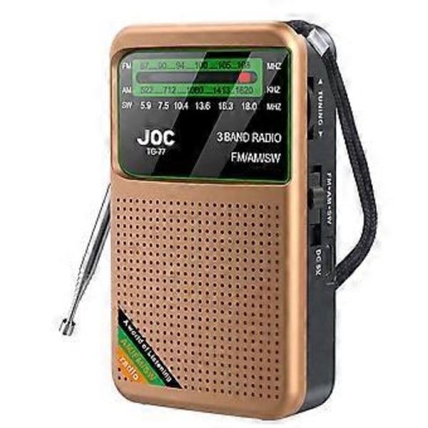 Fickradio Portabel Mini Fullbandsradio AM/FM/SW Radio med Uppladdningsbart Batteri Stöd Hörlurar MiniRadio för Äldre,D