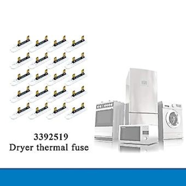 20 stk. tørketrommelsikring reservedeler husholdningsapparat vaskemaskinsikring 3392519 for Roper