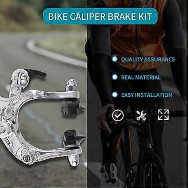 Främre Fixie Landsvägscykel Cruiser Broms Set Cykel Bromskit Cykel Bromsok Bromskit Sidodrag Broms Set För De Flesta Fixie Cyklar Silver