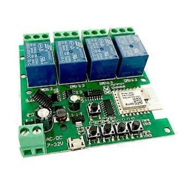 Zigbee Tuya Smart 4CH Relämodul DC5V 7-32V RF433Mhz Fjärrkontroll Ljusbrytare Fungerar med Alexa Home