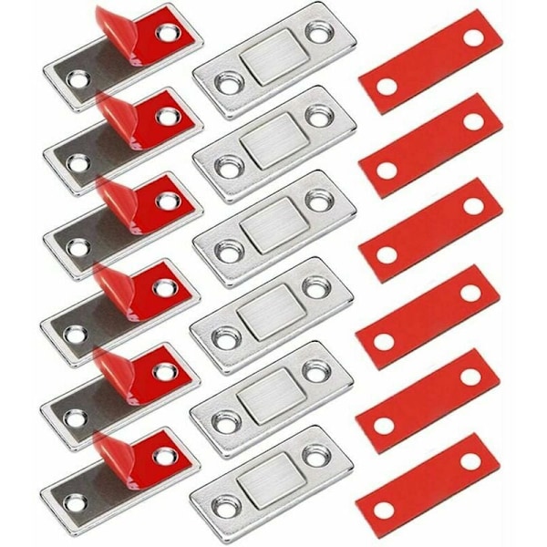 Magnetic Latches 6 Pieces Very Thin Magnet for Cupboard Door to Stick on Latch Magnet Adhesive Closure Furniture Strong Magnet for Sliding Door Draw