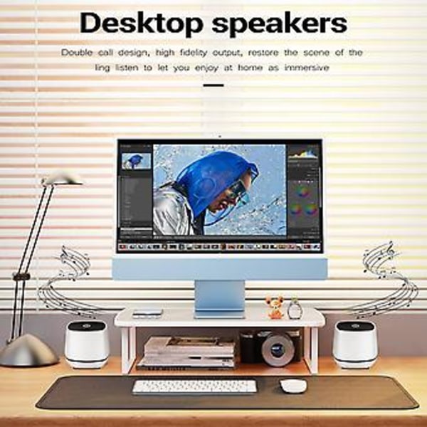 Mini Skrivbords Högtalare Usb Driven Och 3.5mm Ljudingång Trådbunden Datorhögtalare För PC/Mobiltelefon Och