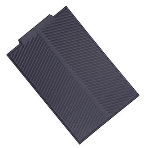 Rektangulär Silikon Avrinningsmatta Torkställ Disk Underlägg Värmebeständig Halkfri Bricka (Grå)