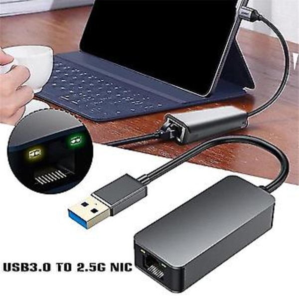 Ethernet Adapter USB 3.0 til 2.5G Nettverk RJ45 Ekstern Nettverkskabel