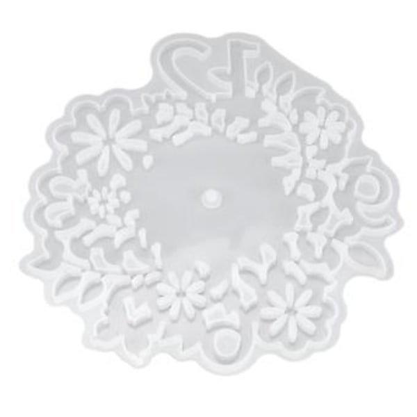 Klockform med Blad- och Blomdesign - Vit Återanvändbar Silikon för Unika DIY Heminredningspresenter