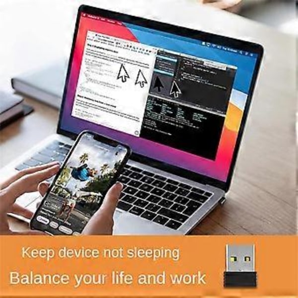 Mouse Jigglers Mover Odetekterbar Automatisk USB-Port Skakare Vicka för Laptop Håller Datorn Vaken Musrörelse Svart