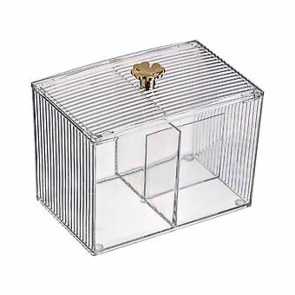Vatpind Holder med Låg Vatrondel Holder 2 Rum Makeup Smykke Organizer Bærbar Bordopbevaringsboks