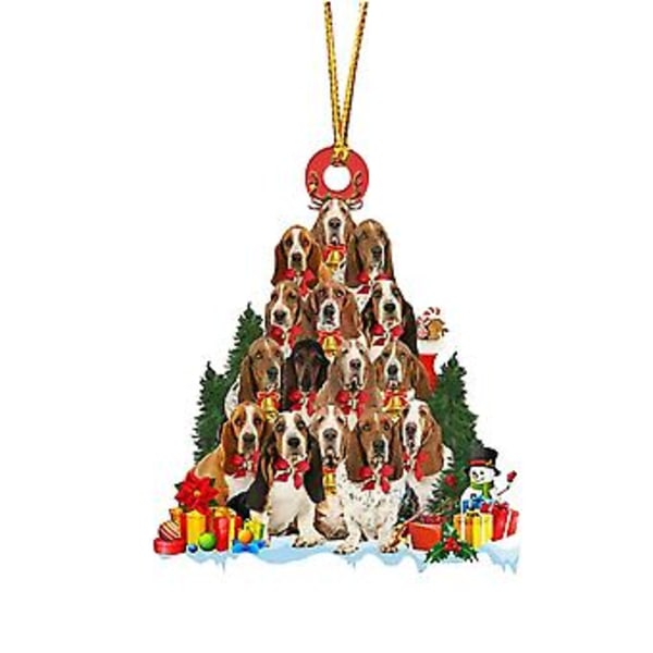 Julgransprydnad, Julgransprydnad Jul Hund Trähänge Juldekoration Premiumkvalitet