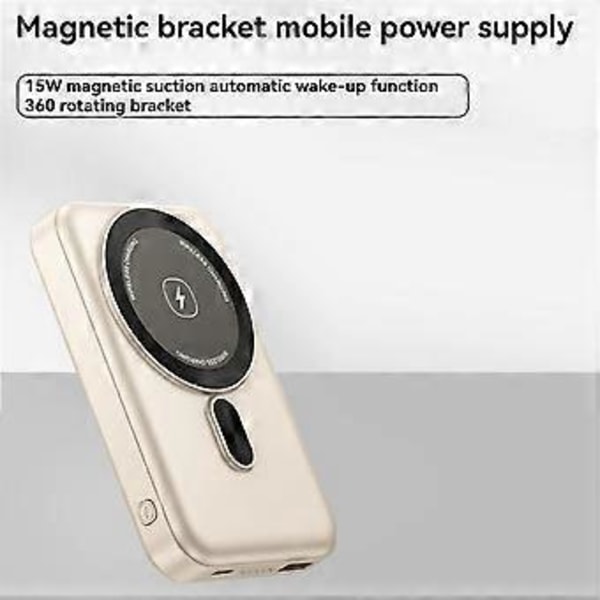 Magnetisk Powerbank 10000mAh 15W Bærbar til Trådløs Oplader med Holder til for Watch Series