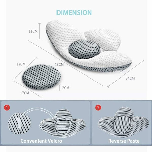 Alaselän tyyny nukkumiseen, säädettävä korkeus 3D alaselän tukityyny vyötärön iskias kipulääke tyyny sängyn lepoon sivu, selkä ja stoma