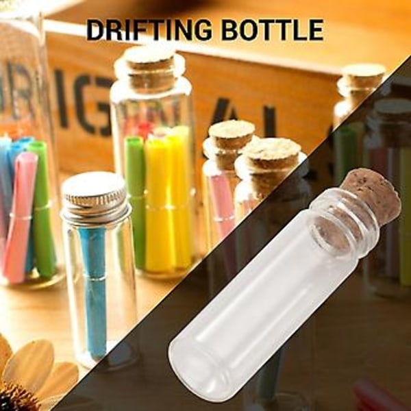 20 stk 11x32mm Små Mini Tomme Klare Kork Glassflasker Hetter 2ml