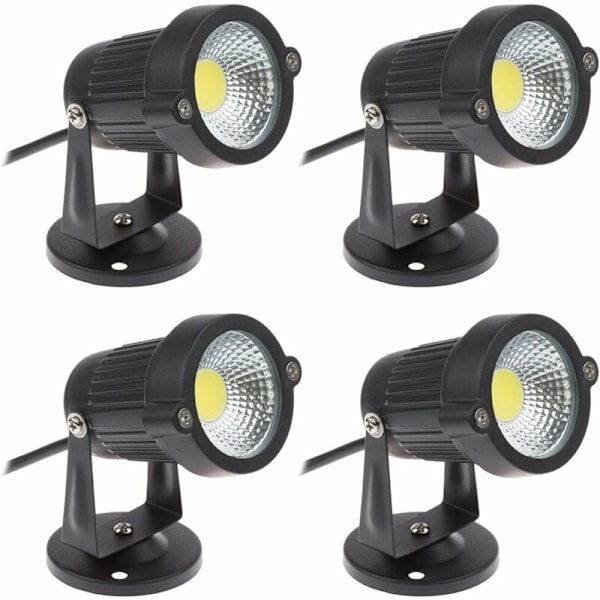 LaBlanc Set of 4 Cob LED Spotlights 5W 220V Adjustable Garden Spotlights Outdoor Lighting Garden Terrace