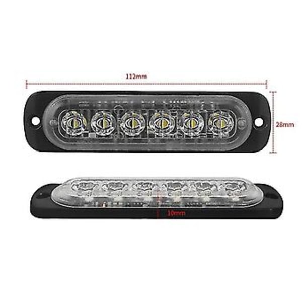 12v-24v 6led Flash Bil Køretøj Advarsels Strobe Blink