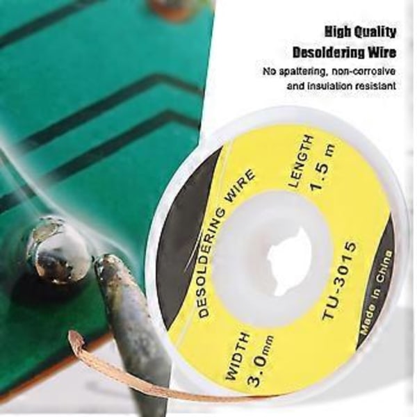 1,5 m 3,0 mm BGA juotoslanka juotoksenpoistopunoslanka PCB-juotteenpoistaja