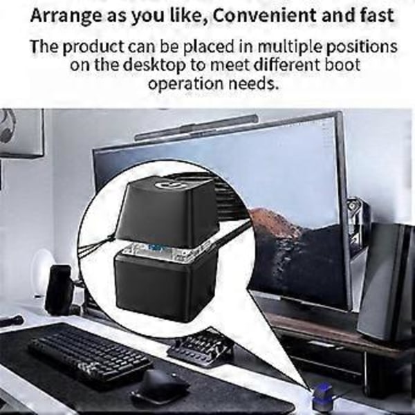 LED Lys Computer Desktop Switch PC Bundkort Ekstern Start Strømknap Forlængerkabel til Hjemmekontor 10M Sort