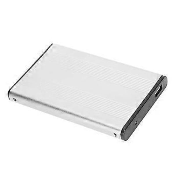 Harddisk kabinet 2.5in USB2.0 480Mbps Nem installation Meget holdbar Aluminiumlegering Plug and Play HDD kabinet Sølv