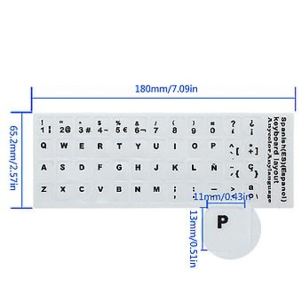 Tangentbordsdekal Spanskt tangentbordsskydd för PC Laptop Tablet Dator