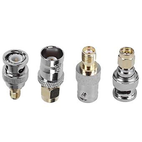 SMA til BNC Sæt RF Koaksial Adapter Han Hun Koaksial Konnektor 4 Stykker