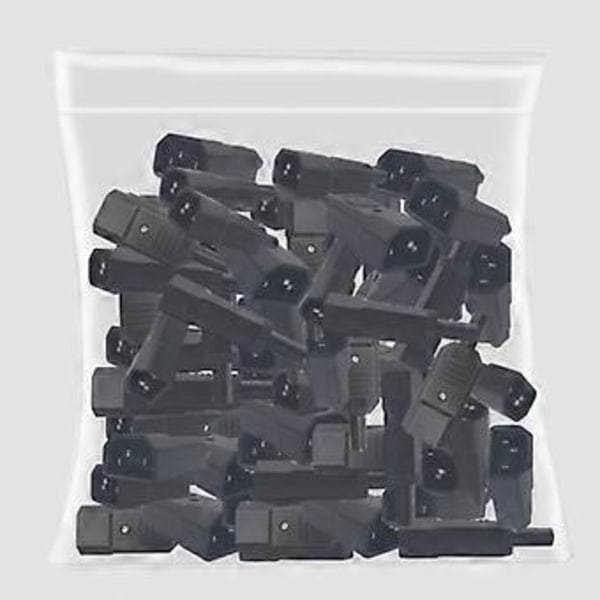 IEC C14 Hanstik Omløbelig Strømstik 3-benet IEC-C14 Stik Computer Strømkabel Adapter 10A 250V Sort Stik