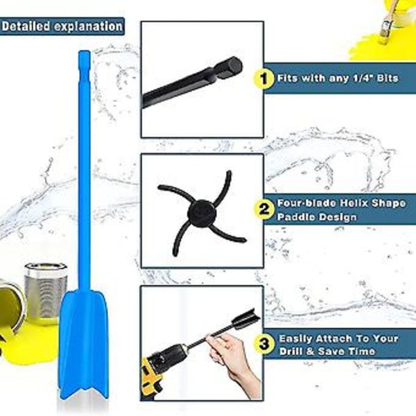 4 stk. Epoxy Mixer Tilbehør Til , Genanvendelig Og Resin Mixer Paddle Til At Blande Epoxy Resin, , Keramisk Gla