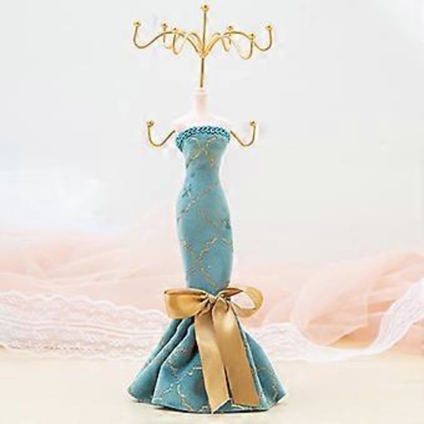 Retro Smyckesställ - Utsökt Påfågelblått Ställ för Hem eller Butik, Elegant Figurställ