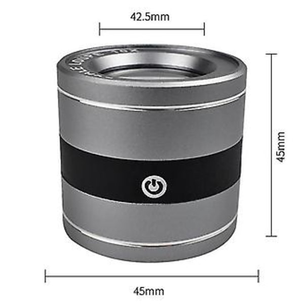 10x Metall HD Forstørrelsesglass USB-lading Lupe Forstørrer