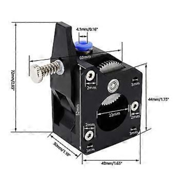 Oppgrader Ekstruder Legeringsblokk Bowden Ekstruder 1.75mm Filament for Ender 3, Ender 5/5 Plus/Pro, CR-10 Serien