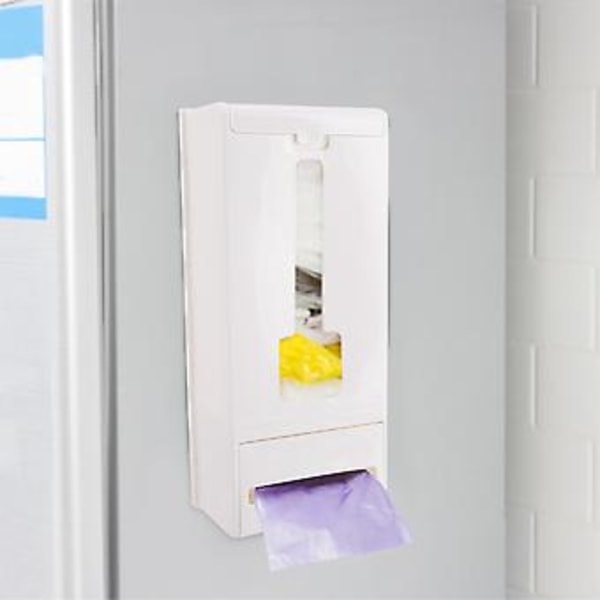 Plast Väggmonterad Behållare Hållare Sopdispenser Förvaringslåda (Vit)