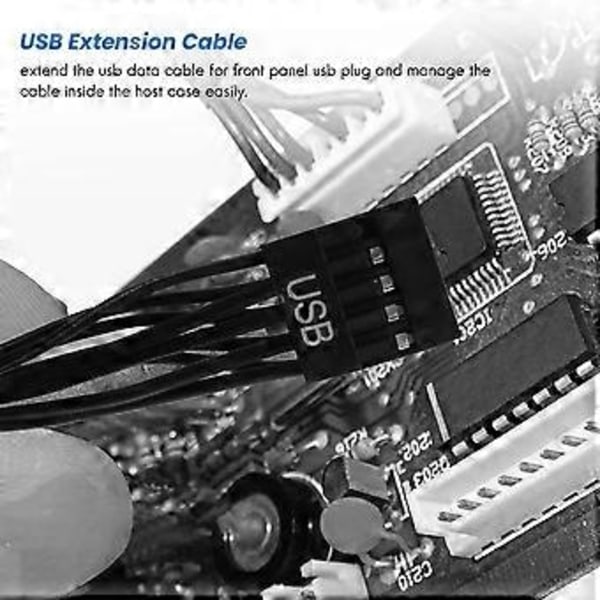 Emolevyn pääkortti 9-nastainen USB 2.0 uros-naaras jatkojohto datakaapeli PC DIY:lle, 30cm