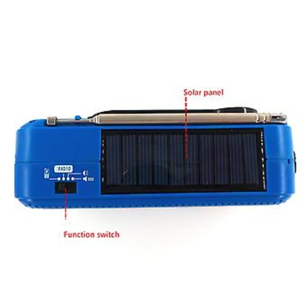 Multifunktionell Handvevad Solcellsdriven FM AM SW1 SW2 Radio 1200mAh Batteri