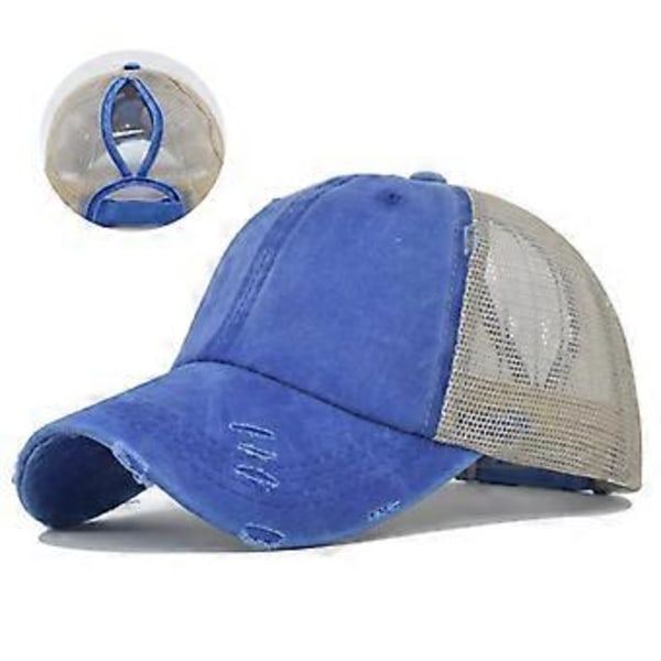 Hästsvans Tvättad Mesh Keps Gammal Stil Hatt Dam Flätad Hatt Lätt Version Flerfärgad Fläthåls Baseballkeps