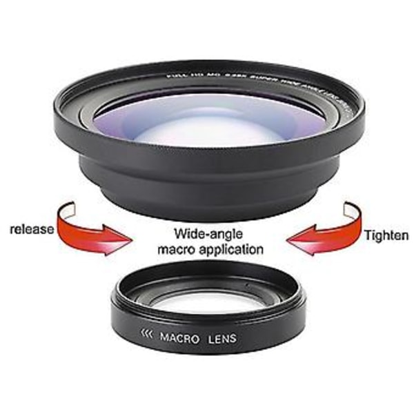 37mm Macro+72mm Vidvinkel 0.39x Hd För 4k Camc