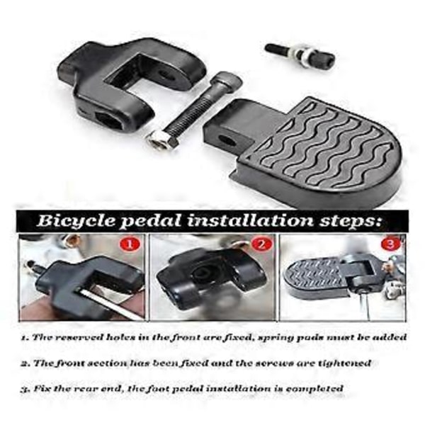 Mini Cykel Bakre Pedaler Aluminiumlegering Hopfällbart Fotstöd Cykel Halkfria Fotpedaler Snabbkopplingspedaler