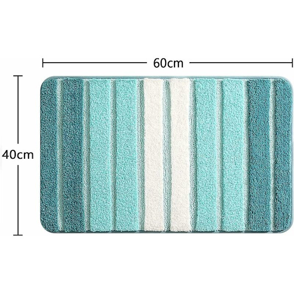 Badrumsmatta Mjuk Absorberande 40x60cm Duschmatta Halkfri Modern Maskintvättbar Grön