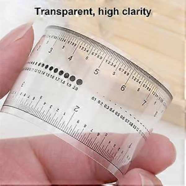 10 st Falska Naglar Mätlinjal Transparent Nagelkonst PVC Mjuk Linjal för Nagelmätningsverktyg