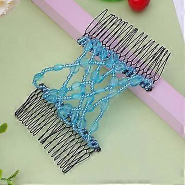 Fashion Magic Comb Hårklämma Dam Vintage Elastisk Dubbel Pärla Elasticitet Dusch