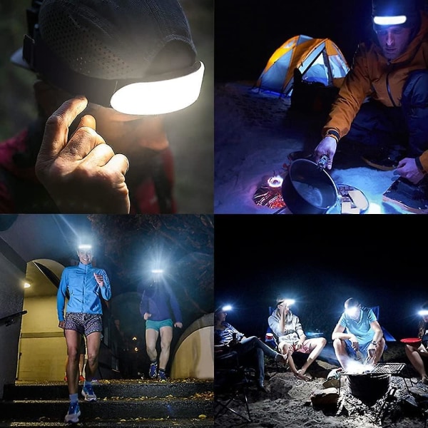 Led-hodelykt, USB-oppladbar COB-hodelykt, 1500 lumen, 220 justerbar bred hodelykt, lett, vanntett, egnet for sykling