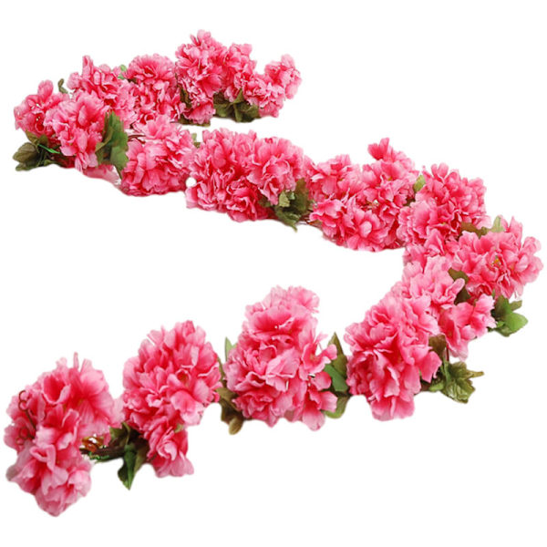 4 Pack Fake Sakura Vine Plants, Artificial Hanging Flowers Ivy Home Hotel Office Wedding Party Garden Craft Art Decor (2.3m)