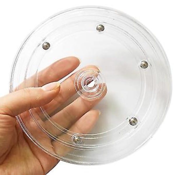 4 st Klar Lazy Turntable, 6 tum Akryl Vridplatta Lager För Dekorering av Kakor, Klar Vridbar Eller