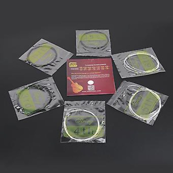 6 stk./sett Akustiske gitarstrenger Klassiske gitarstrenger Pakke for akustisk folkemusikk