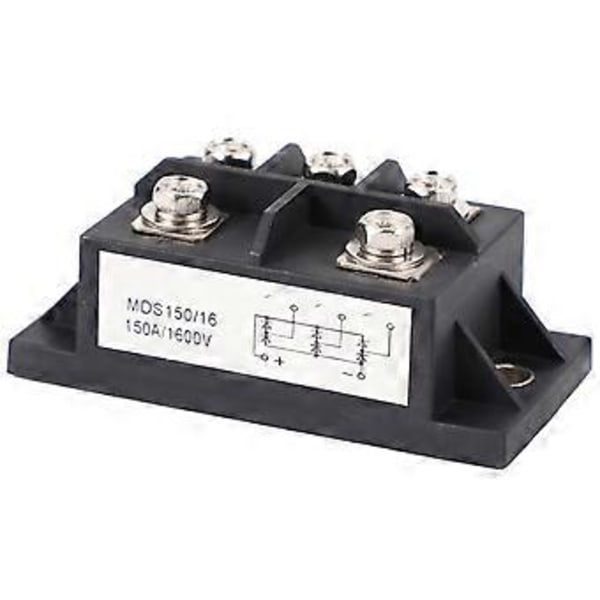 MDS150A 3-faset diodebro ensretter 150A Amp 1600V Kobber 150 Celsius 80X40X33Mm Metalhus Diodebro Kontrol