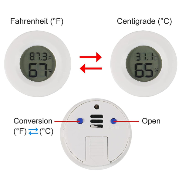 4x Mini LCD L Termometer Temperatur Fuktighetstestare Hygrometer För Kylskåp