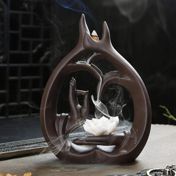 Ceramic Backflow Incense Burner With Lotus Shape (lotus)