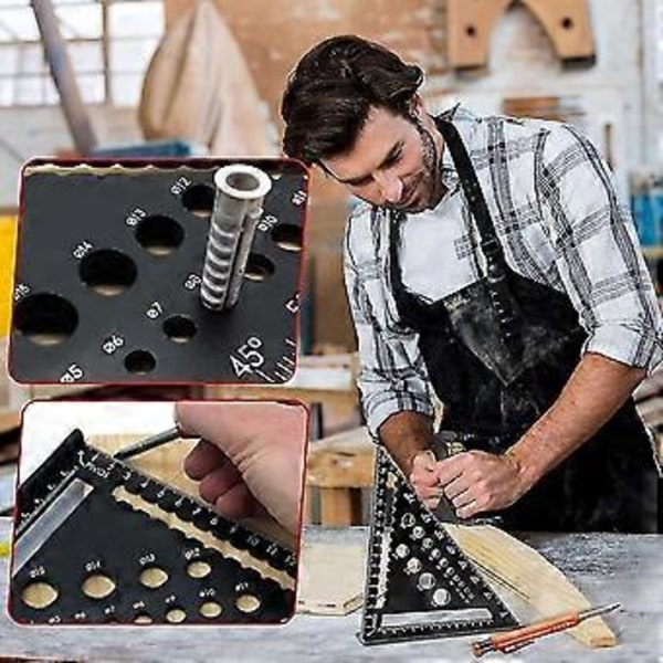 Tømrerblyanter Mekaniske, 3D Vinkel Hul Måleinstrument Vinkelmåler Med Mekanisk Blyant Til Træbearbejdningsværktøj Gaver