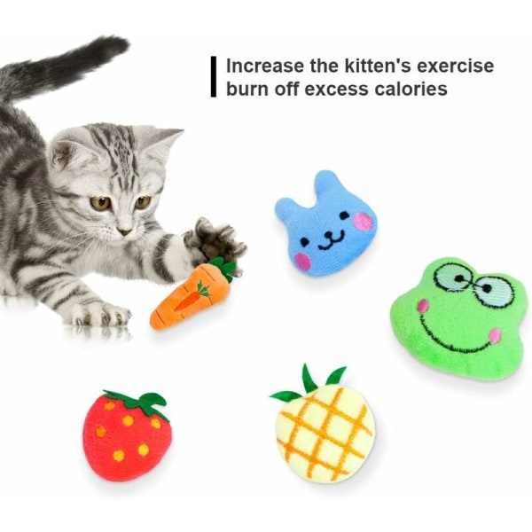 5 stycken kattmyntaleksaker, kattmyntakatter leksaker plysch kattmyntaleksaker kattmynt interaktiva tuggleksaker för kattunge kattunge katt
